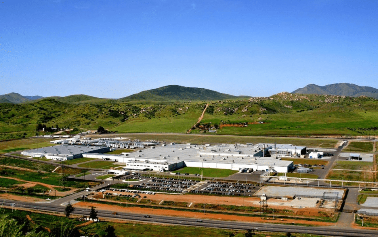 Aerial view of Toyota paint & assembly plant in Tecate, Baja California