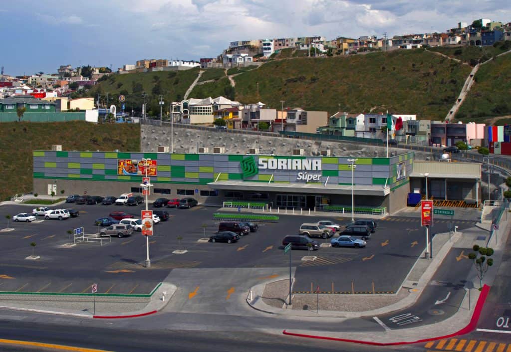 Aerial view of Soriana Supermarket in Tijuana