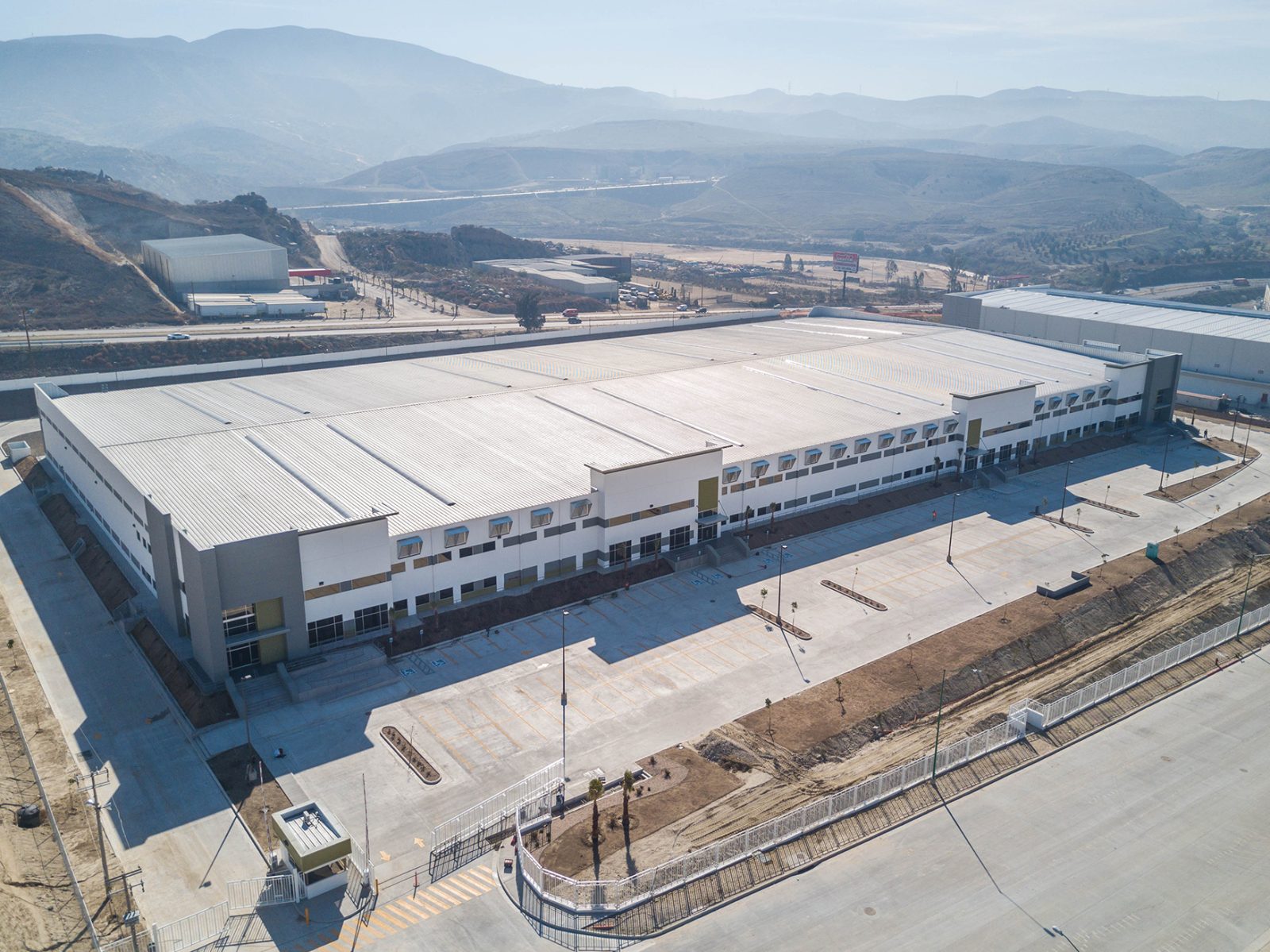 Aerial shot of Falcon industrial facility in Tijuana, Baja California