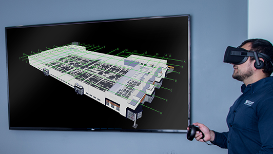 Virtual Reality 3D visualization of industrial facility