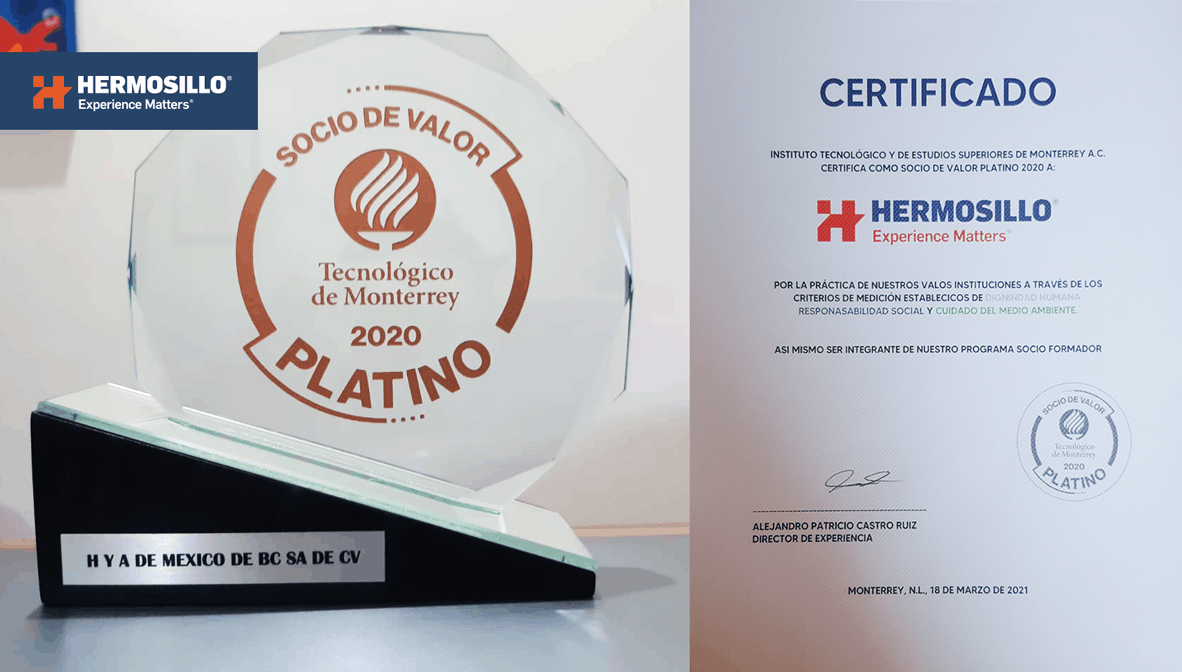 Tec de Monterrey certifica como socio de valor platino 2020 a Hermosillo 
