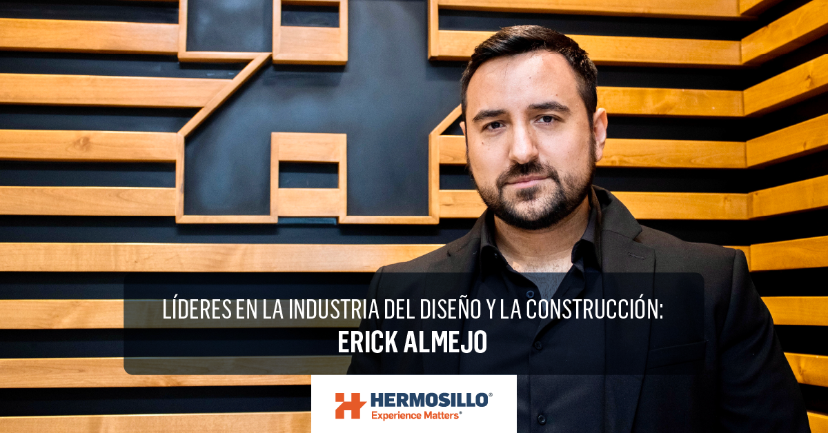 Erick Almejo líder en la industria del diseño y construcción posando para la cámara