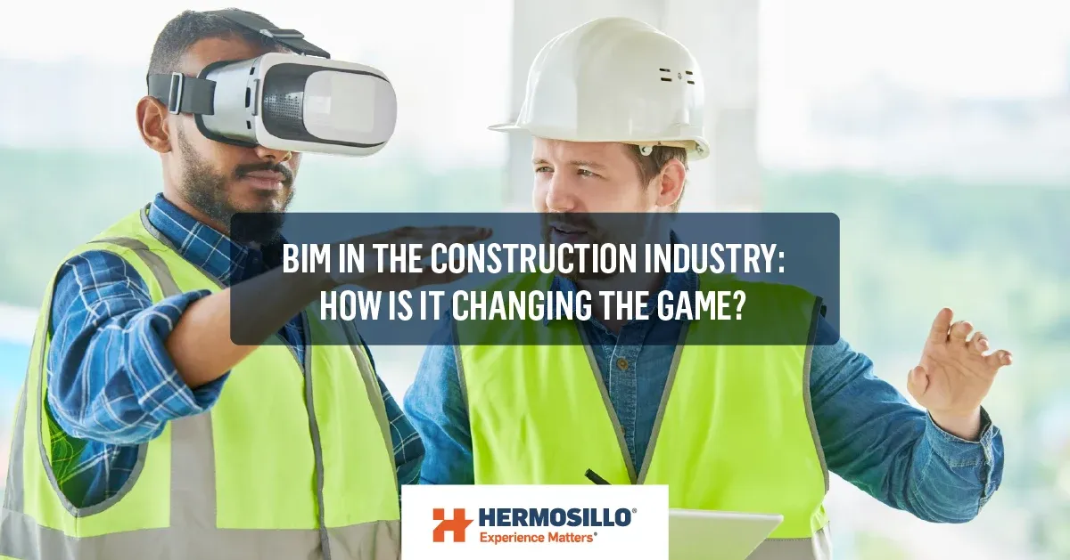 Construction worker using AI, highlighting the role of technology in changing the construction industry